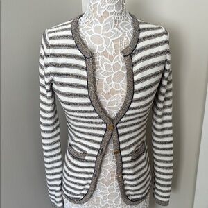 Banana Republic Striped Long Sleeve Top - Black and White